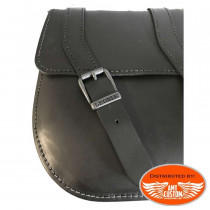Swingarm bag for Dyna Harley Davidson Leather  details view