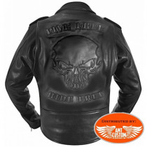 Leather Biker Jacket Skull Hells-Design