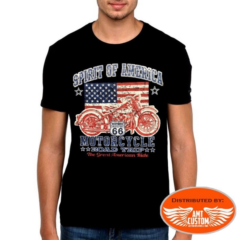 T-Shirt Flag US "Spirit of America" drapeau usa moto custom