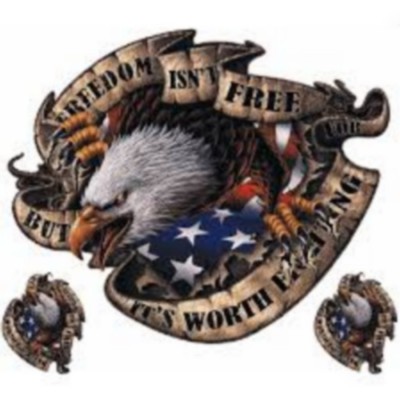  Sticker Eagle Freedom US Biker decal motorcycles