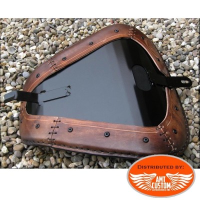 Installation Bobber Sportster Brown leather solo seat "Two Wheels" for XL883 and XL1200 from 2010 - UP