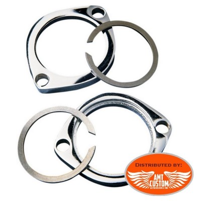 Harley Exhaust chrome frange kits with two retaining rings