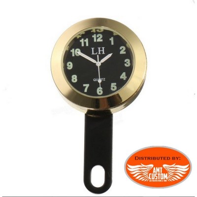 Gold Universal Handlebar watch fit Harley et Japanese Mortorcycles