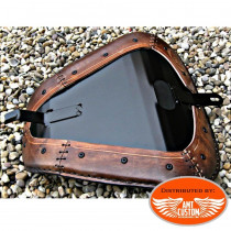 Mounting Sportster Brown leather solo seat for XL883 and XL1200 from 2010 - UP / Bobbers Choppers