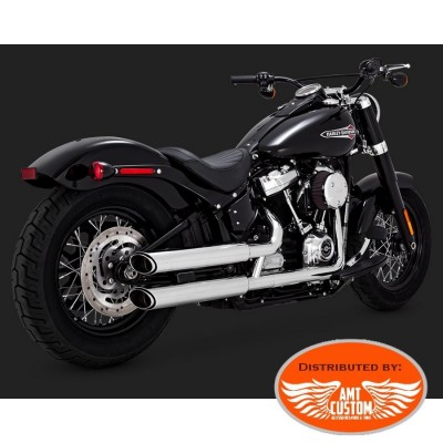 Échappement caferacer Turn Out pour Harley Dyna Fat Bob/Low Rider/S Chrome