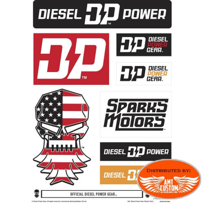 Lot de stickers Diesel Power Gear moto custom