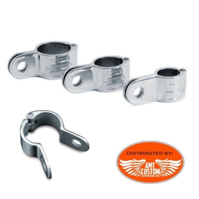 Easy hinged Clamps universal chrome motorcycles for tubing 25mm (1")  à 38mm (1" 1/2)