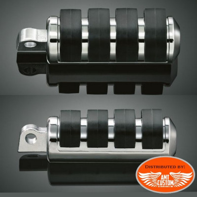 Chrome Vibra-Kushion footpegs for Harley Davidson rider and Passenger Sportster Dyna Softail