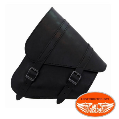 Black Rear Swingarm Bag for Softail Harley Davidson, Suzuki & Yamaha