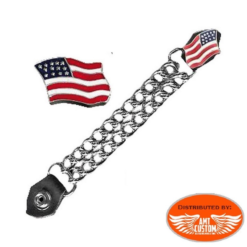 USA flag Chain extension for biker vest