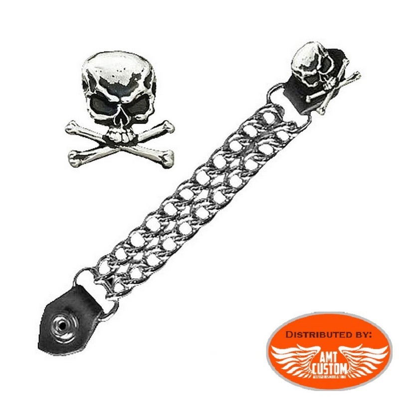 Skull Bones Chain extension for biker vest