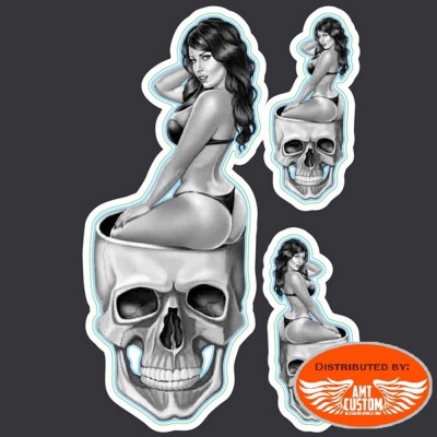 Sticker Lethal Skull & Pin'up