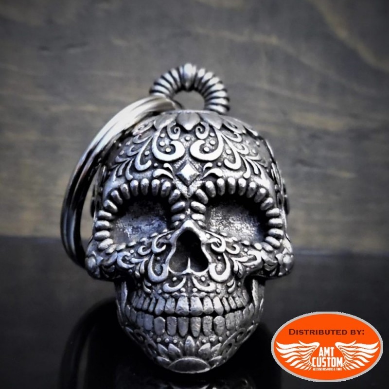 Clochette guardian bell tête de mort mexicaine sugar skull 
